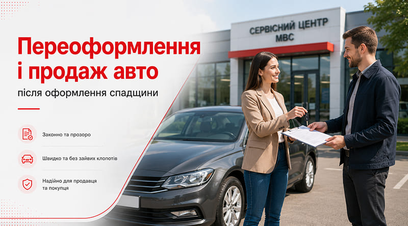 Переоформлення та продаж успадкованого автомобіля в сервісному центрі МВС